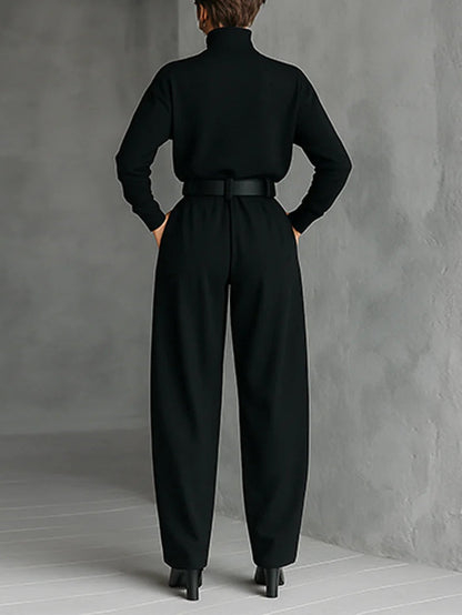 REAGAN | Matching Set with High Neck Top and Tailored Pants