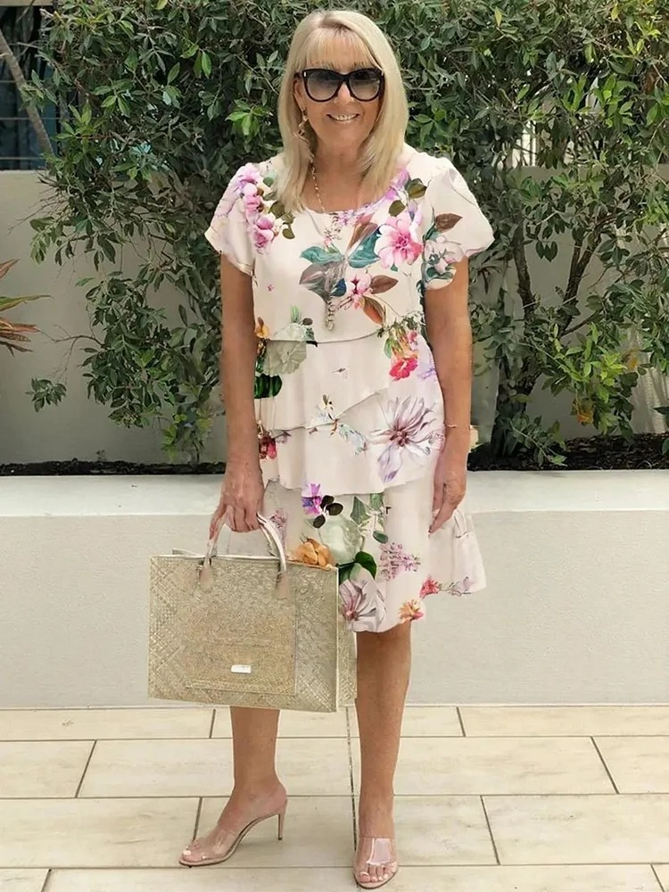 GIOIA | Long Floral Dress with a Flattering and Elegant Fit