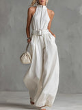 Urban Elegant Jumpsuit | High Neck, Sleeveless, Wide Leg