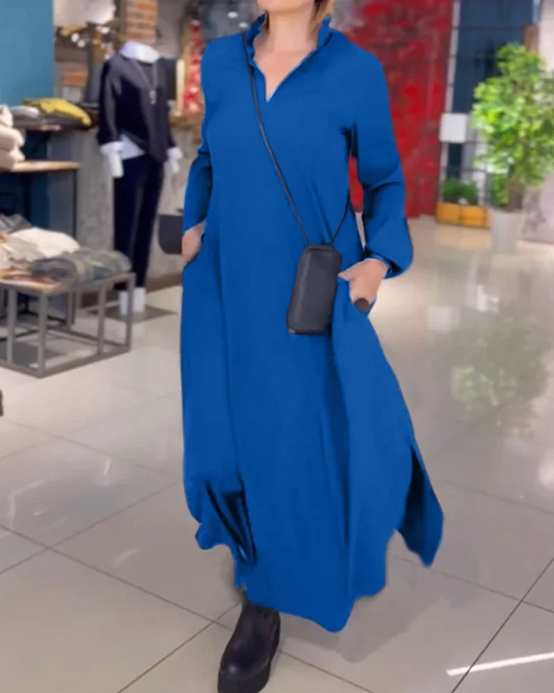HELENA™ | Long Dress with Elegant Side Slits and Timeless Comfort