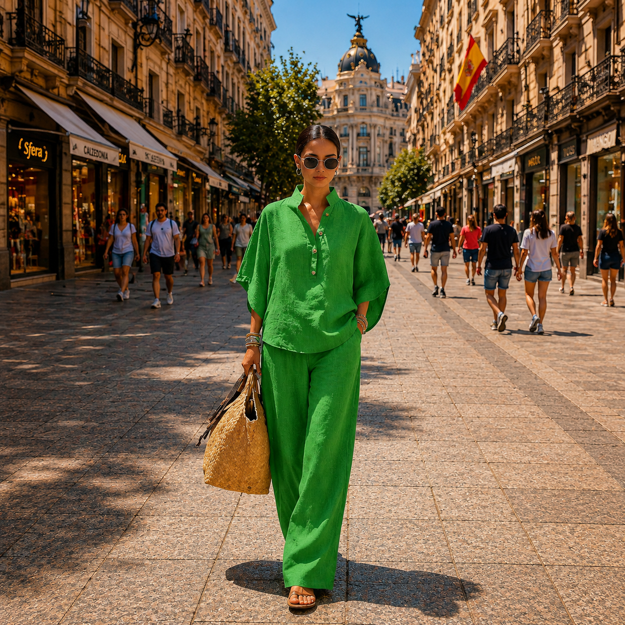 Mariel | Set with batwing sleeves and wide pants