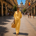 Mariel | Set with batwing sleeves and wide pants