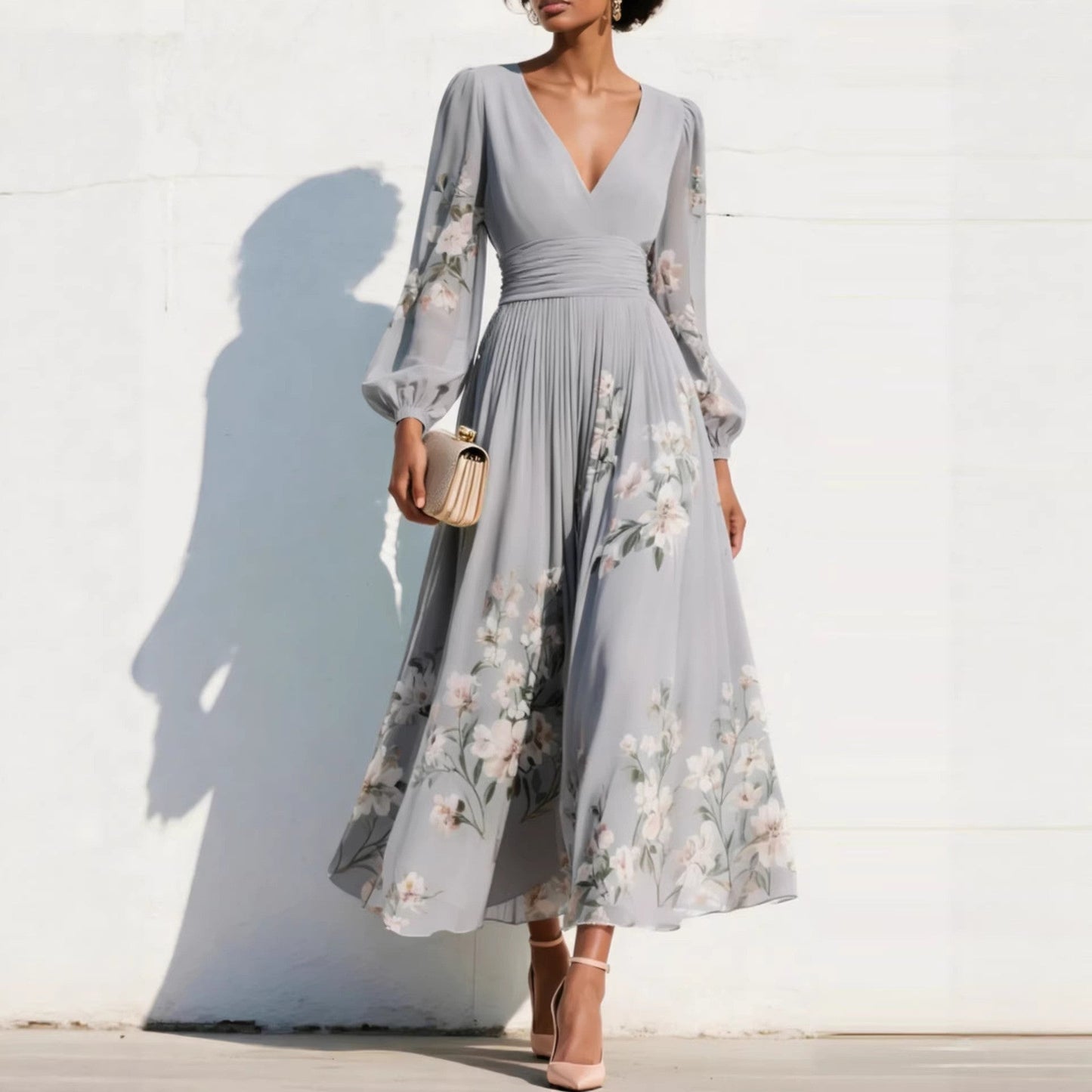 Aurelia | Midi Dress with V-Neck