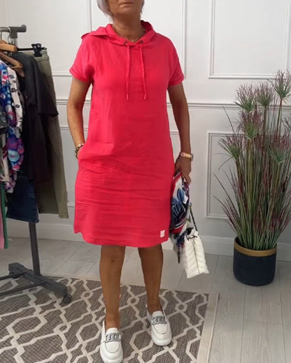INES | Casual Dress with Hood and Short Sleeves Perfect for Summer
