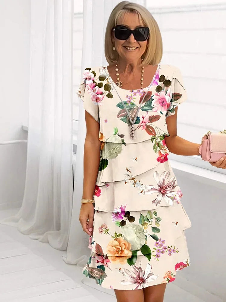 GIOIA | Long Floral Dress with a Flattering and Elegant Fit