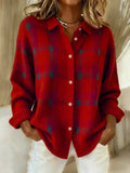 Victoria | Retro Check Casual Sweater with Contrast