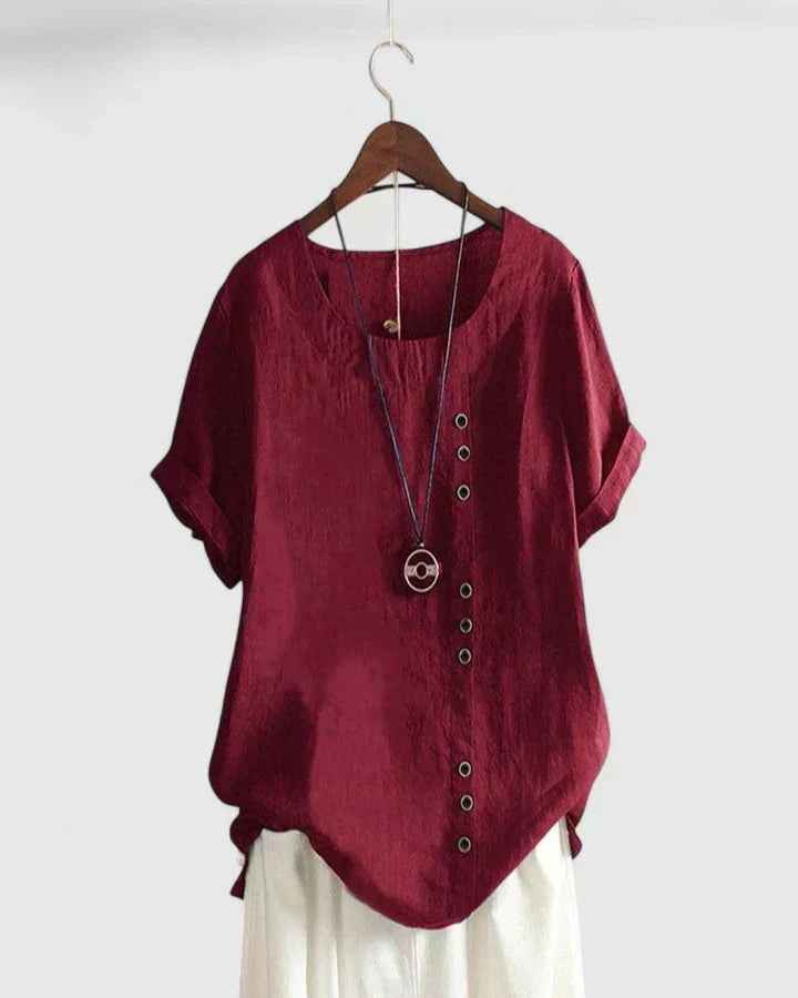 Elisavie | Comfortable Short Sleeve Blouse