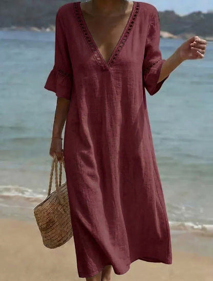 ELARA | Breezy Maxi Dress Flattering Comfort Seaside Style