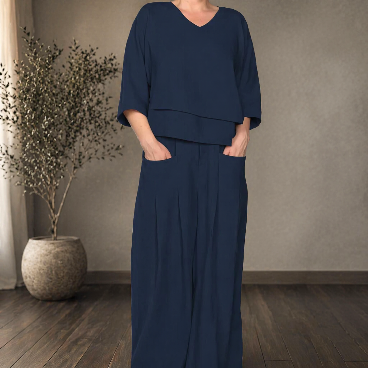 Clara | Wide Minimalist Two-Piece Set