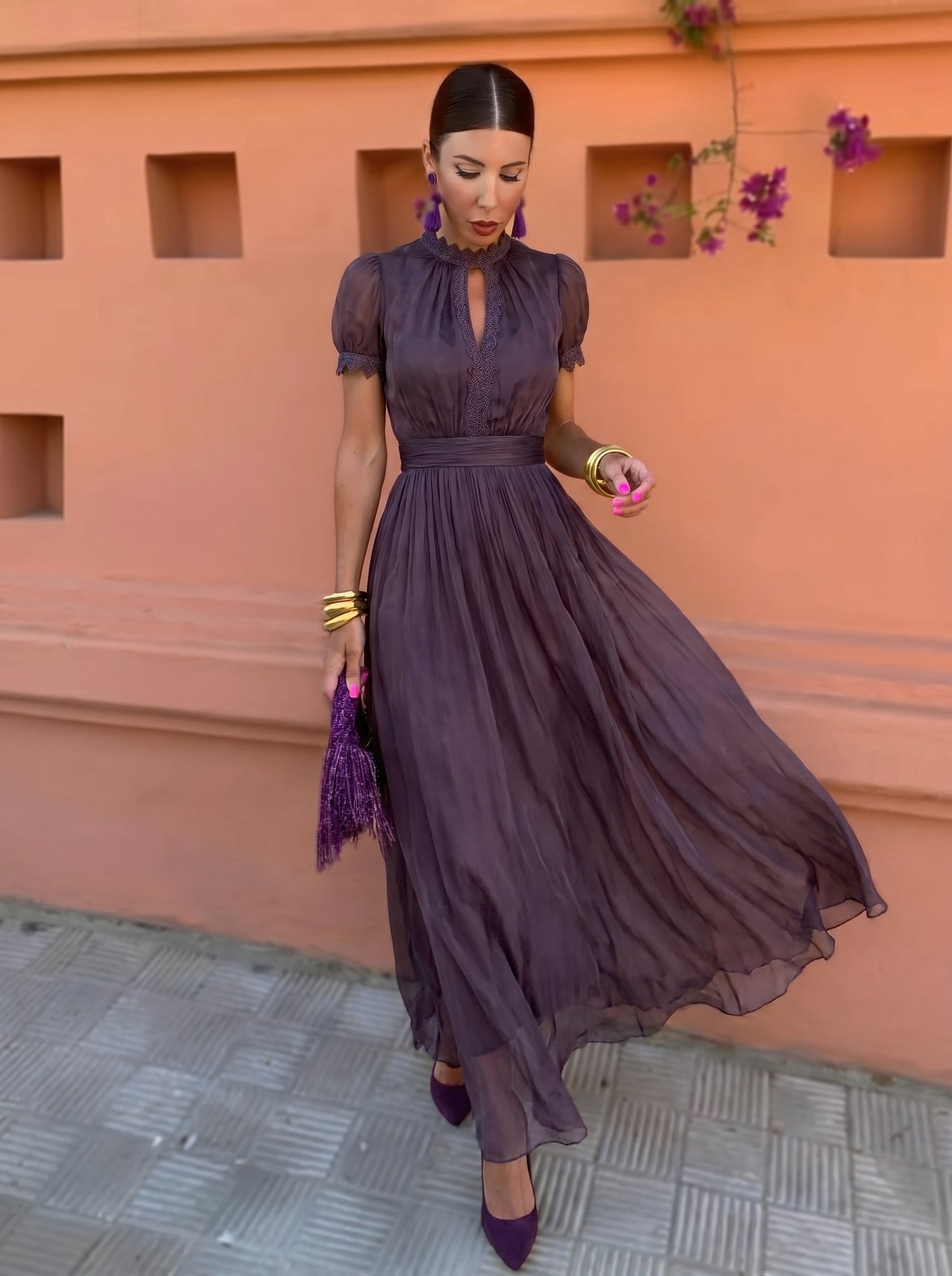 Ashley — Vintage Long Chiffon Dress