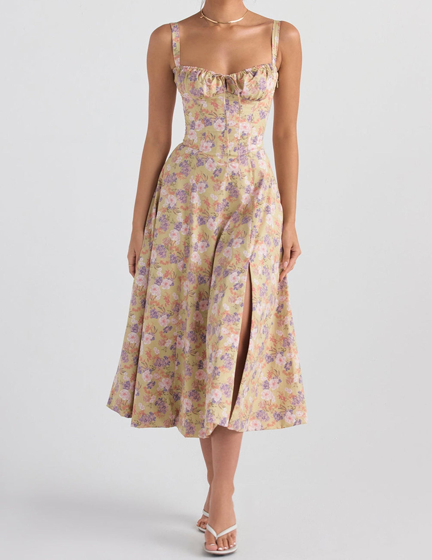 Zigzag Shirt Dress with Rose Print