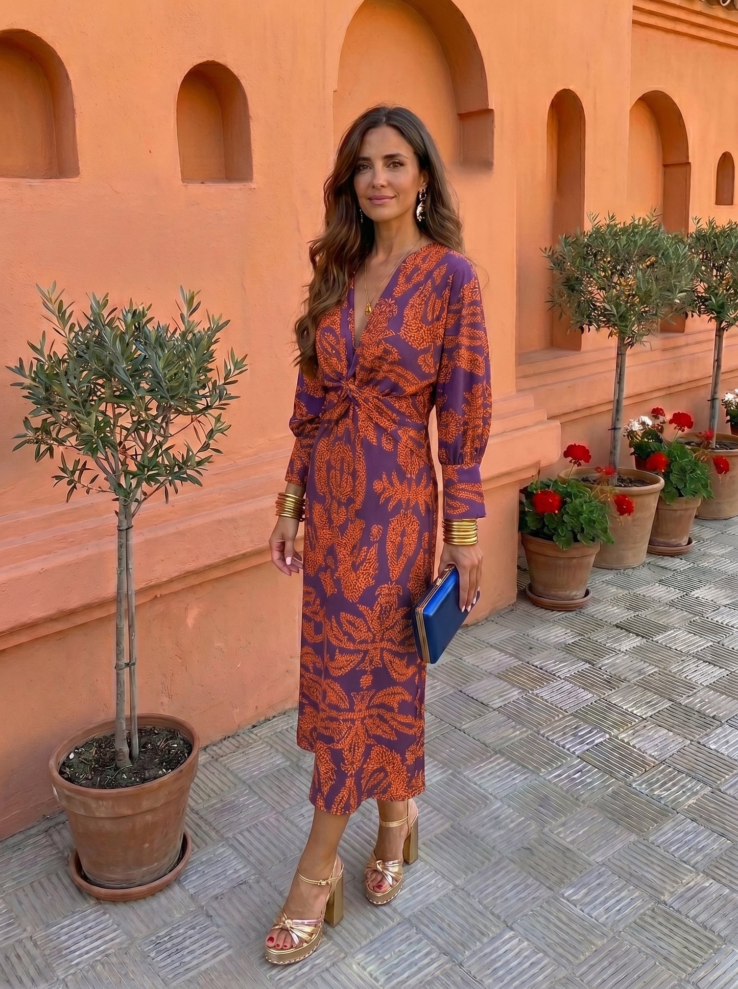Printed Midi Dress
