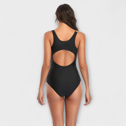 One-Piece Sporty Swimsuit with Back Cutout