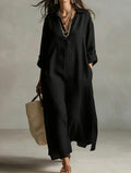 SLOANE | Effortless Black Maxi Dress Relaxed Silhouette Versatile Daily Wear