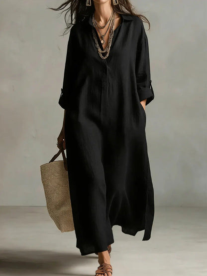 SLOANE | Effortless Black Maxi Dress Relaxed Silhouette Versatile Daily Wear