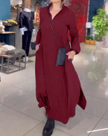 HELENA™ | Long Dress with Elegant Side Slits and Timeless Comfort