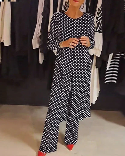 LILIANA | Complete Two-Piece with Polka Dot Print for Relaxed Elegance and Versatile Summer Looks
