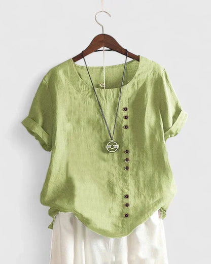 Elisavie | Comfortable Short Sleeve Blouse