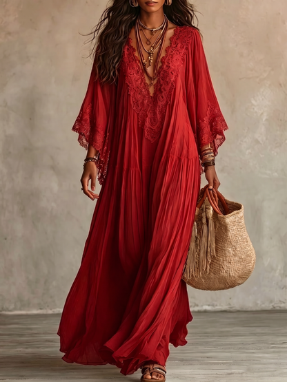 WILLOW | Boho Kimono-Sleeve Maxi Dress with Effortless Vacation Charm