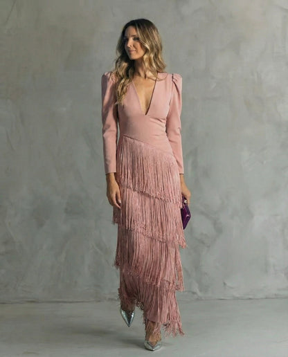 Vivienne™ | Elegant Fringe Evening Dress