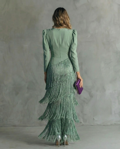 Vivienne™ | Elegant Fringe Evening Dress