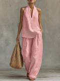 Sarah || Sleeveless Set with Loose Pants