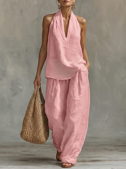 Sarah || Sleeveless Set with Loose Pants