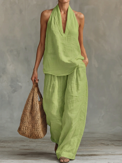 Sarah || Sleeveless Set with Loose Pants
