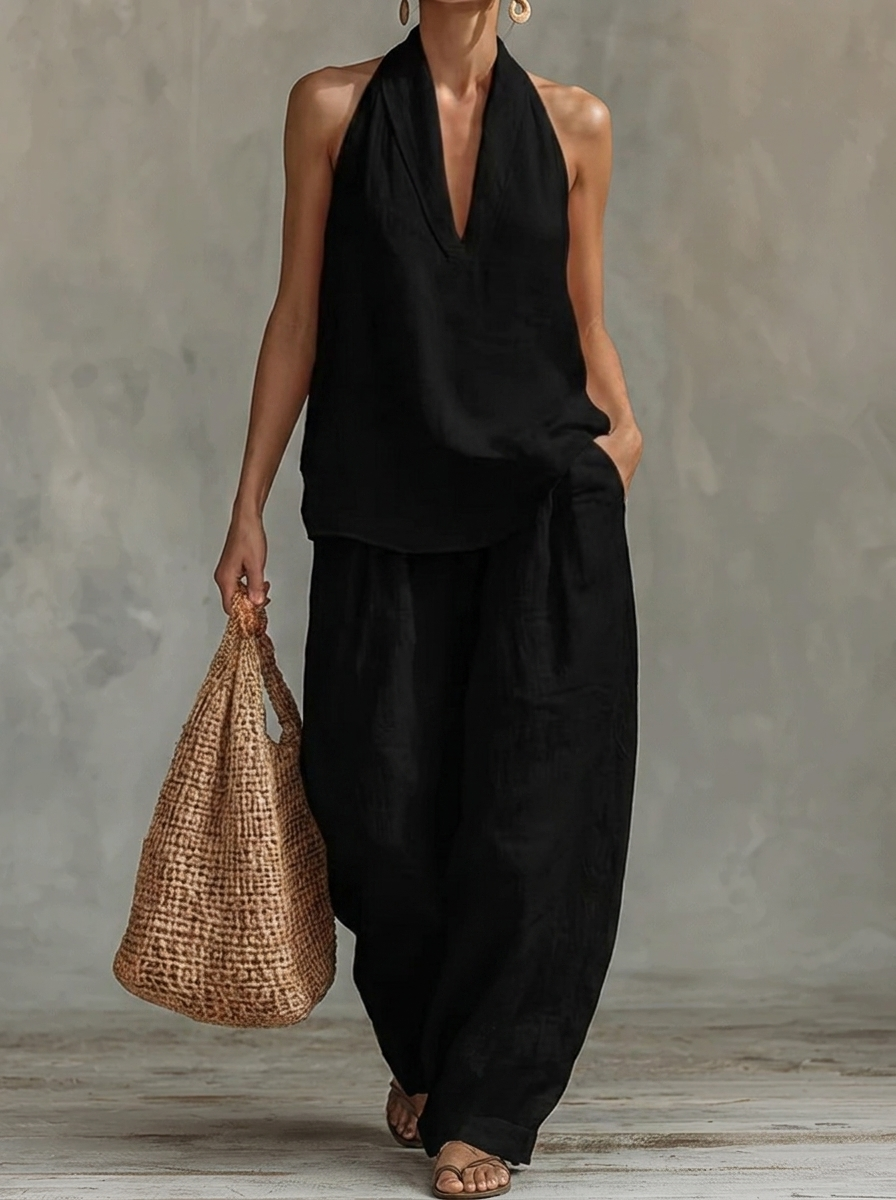 Sarah || Sleeveless Set with Loose Pants