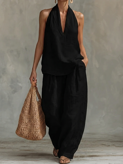 Sarah || Sleeveless Set with Loose Pants