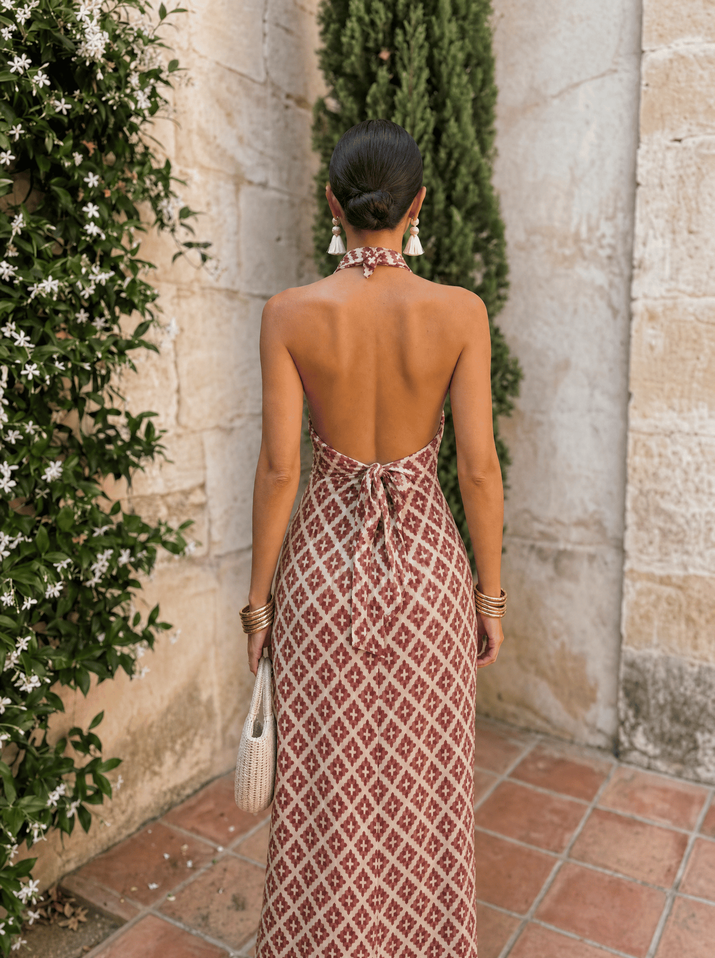 Elegant ensemble with off-shoulder design