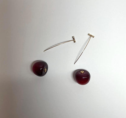 Blood Red Cherry Earrings, Y2K Jewelry, Y2K, Coquette, Lightweight, White Elephant Gift, Galentine's Party, Cute Earrings