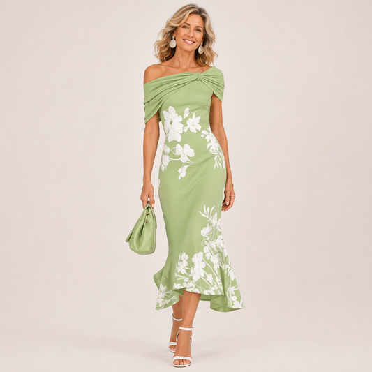 Althea™ | Floral Contour Midi Dress