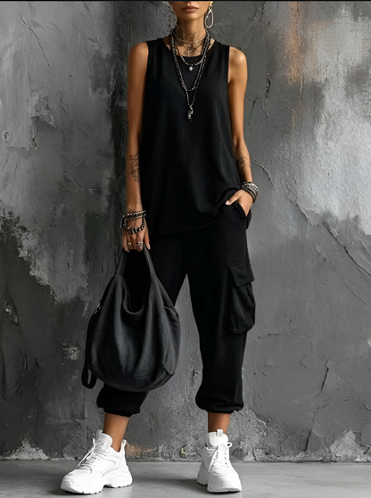 SAWYER | Casual Two Piece Set with Tank Top and Cargo Joggers for Effortless Urban Style