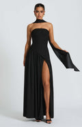 LINA | Strapless Maxi Dress with High Slit