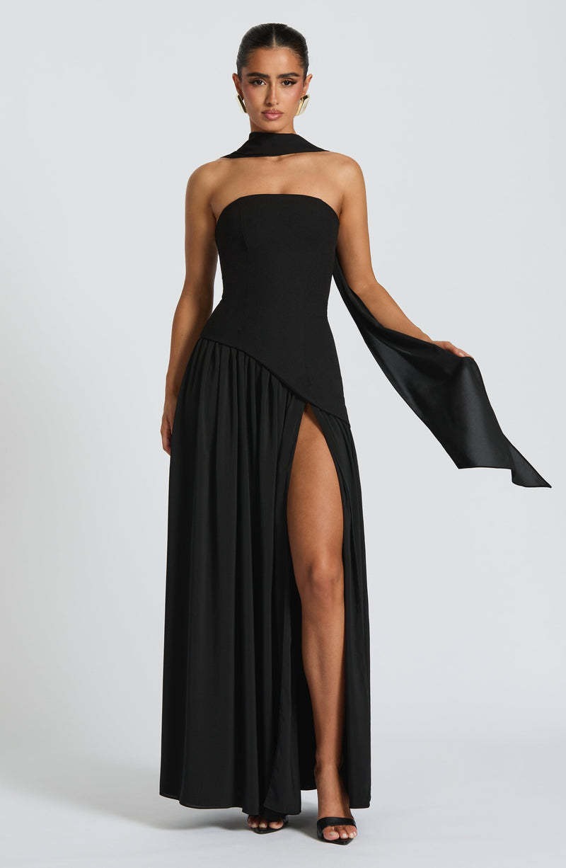 LINA | Strapless Maxi Dress with High Slit