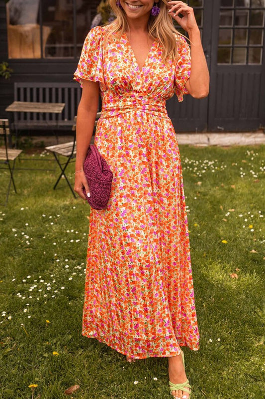 Mariella | Long Floral Dress with Romantic and Light Style