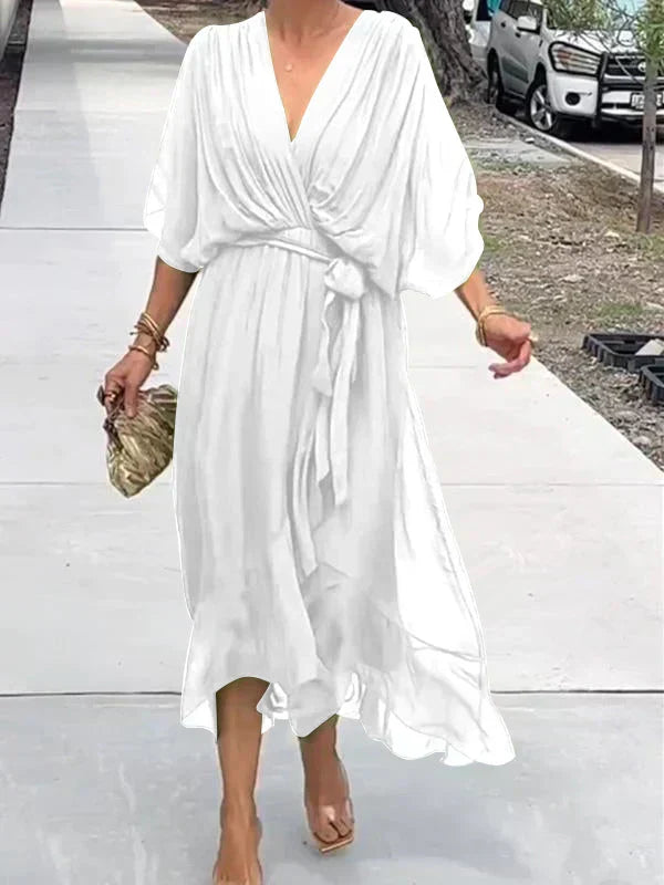 GINEVRA | Long Elegant Dress with Feminine Neckline