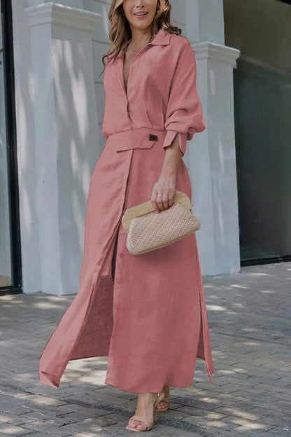 ELISABETTA | Elegant Maxidress with V-Neck and Flowing Cut for a Chic Summer