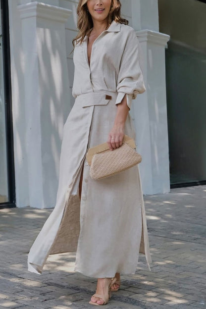 ELISABETTA | Elegant Maxidress with V-Neck and Flowing Cut for a Chic Summer