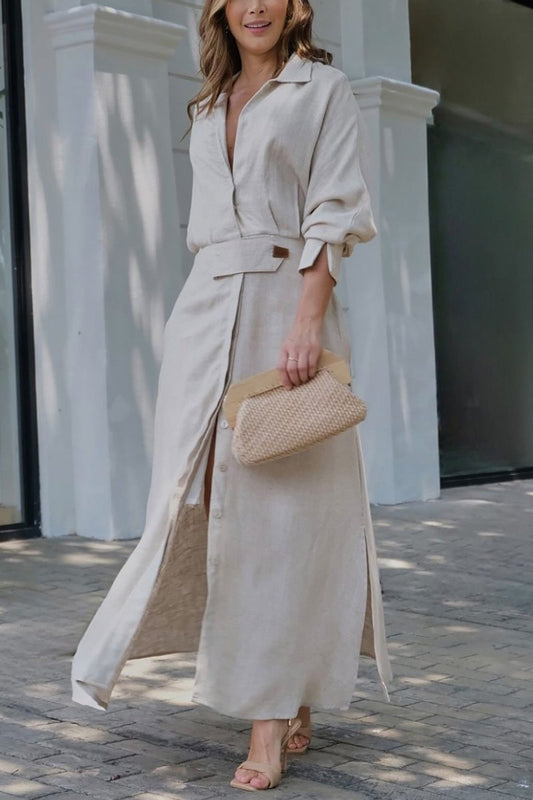 ELISABETTA | Elegant Maxidress with V-Neck and Flowing Cut for a Chic Summer