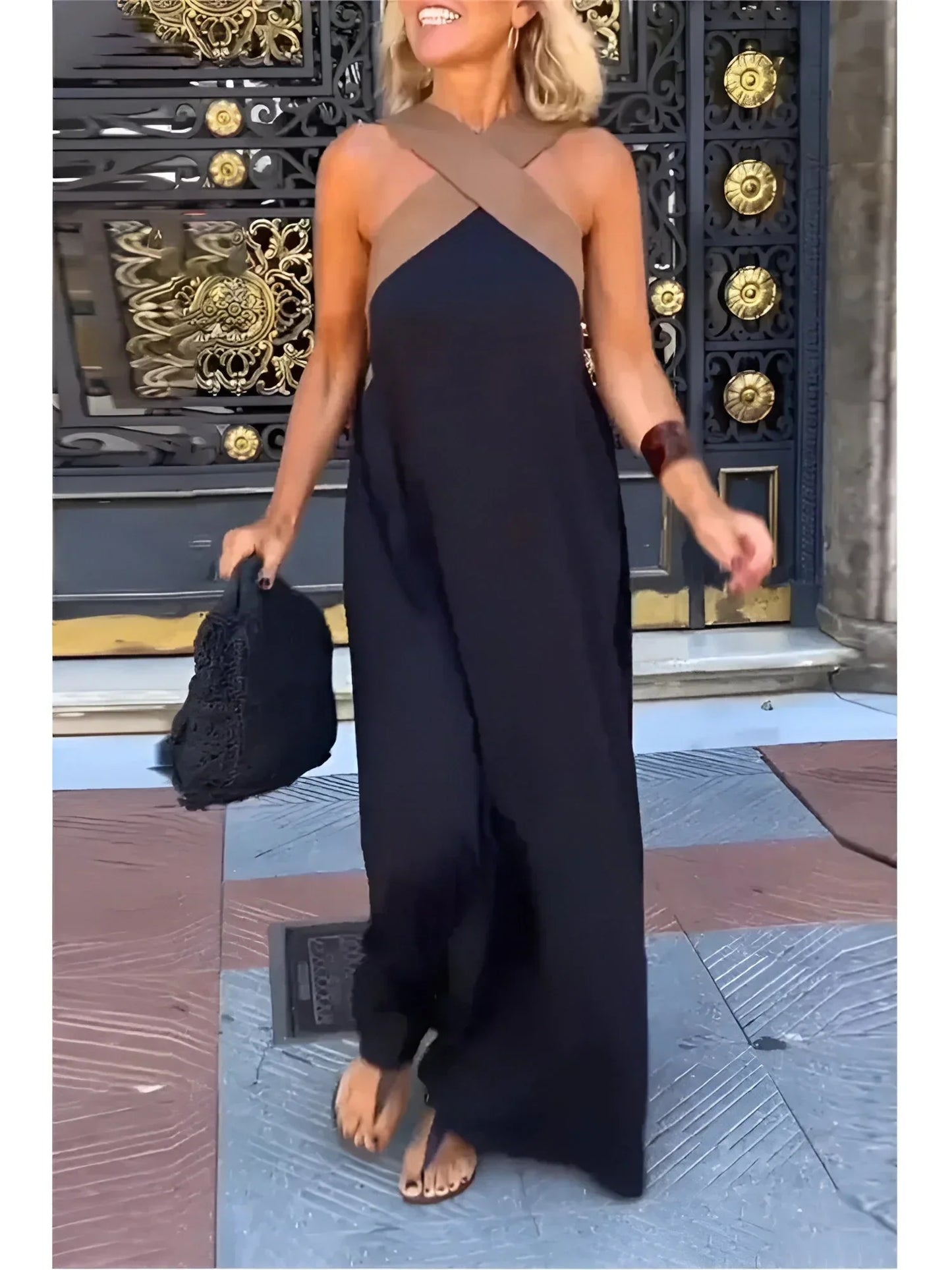 DELFINA | CROSS-OVER CUT DRESS
