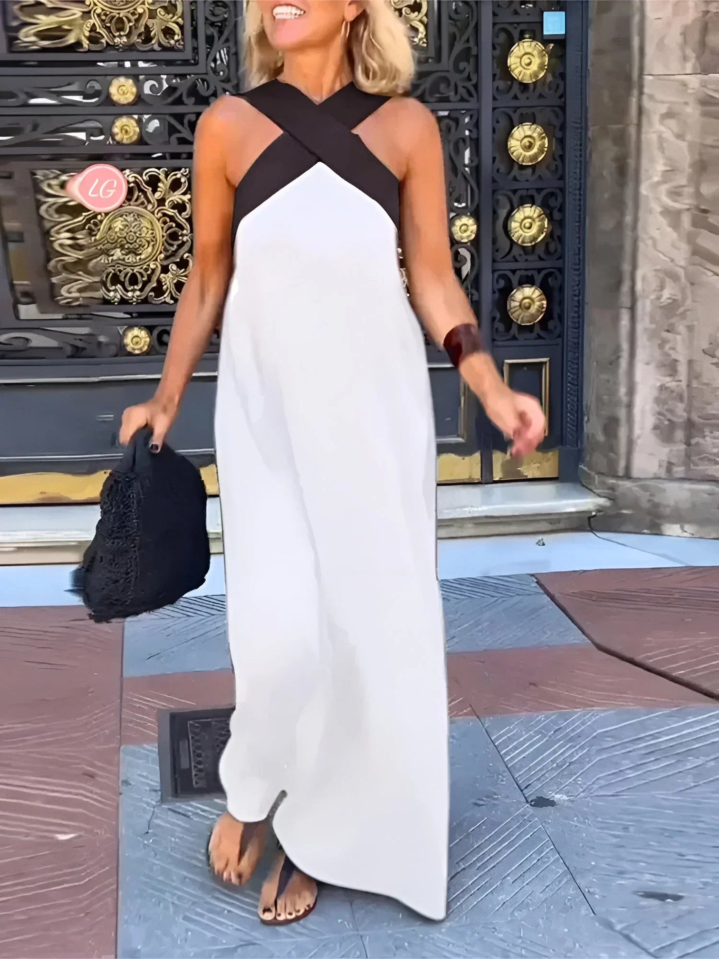 DELFINA | CROSS-OVER CUT DRESS