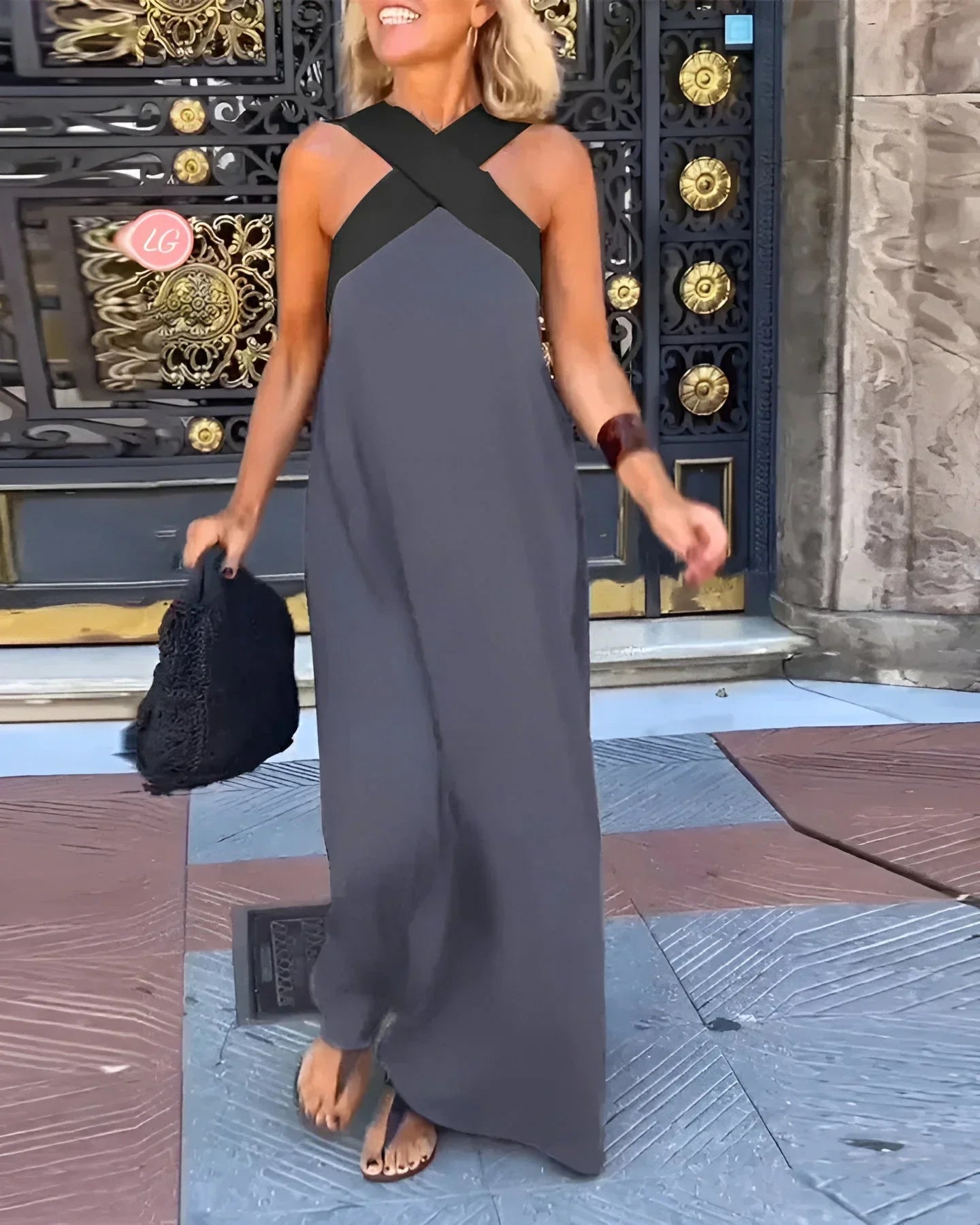 DELFINA | CROSS-OVER CUT DRESS