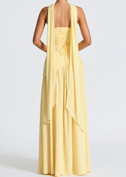 LINA | Strapless Maxi Dress with High Slit