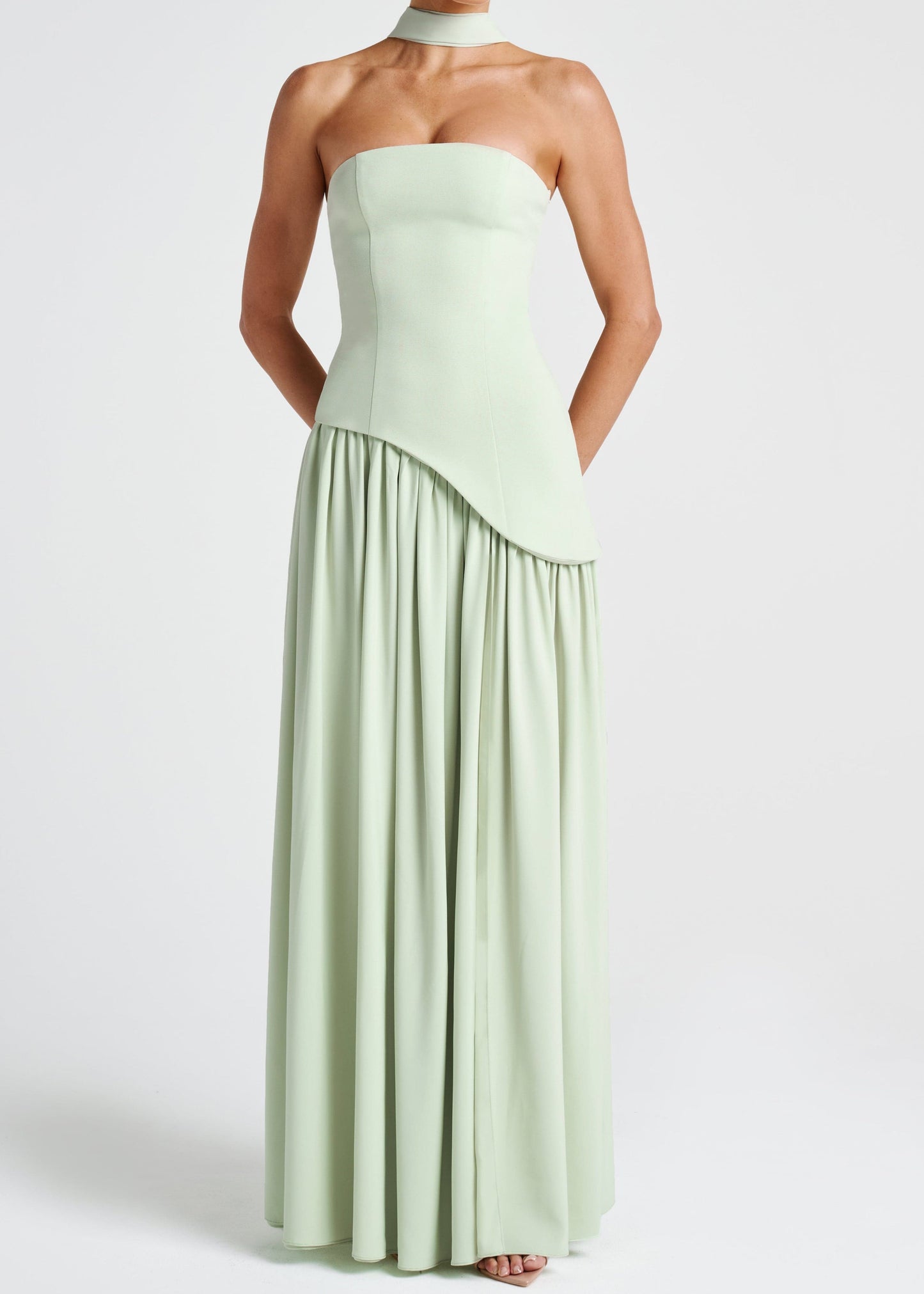 LINA | Strapless Maxi Dress with High Slit