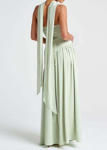 LINA | Strapless Maxi Dress with High Slit