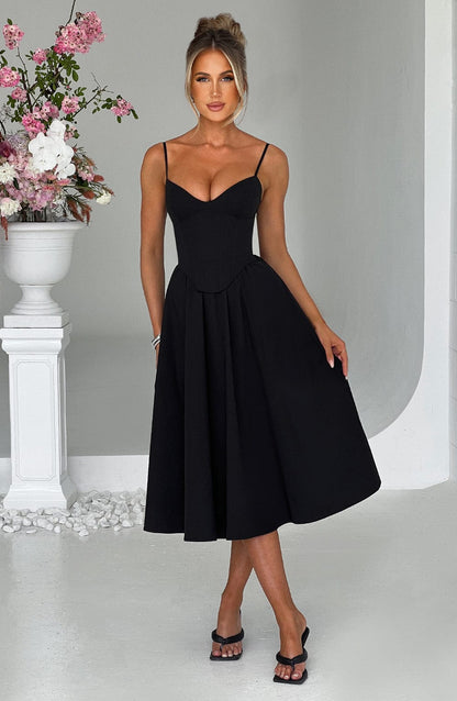 MAILEEN | Elegant Midi Dress in Corset Style