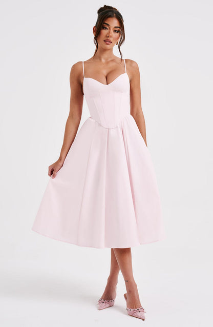 MAILEEN | Elegant Midi Dress in Corset Style