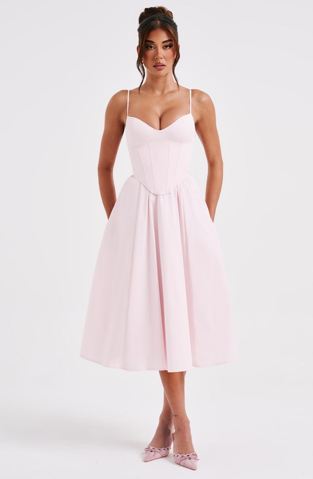MAILEEN | Elegant Midi Dress in Corset Style